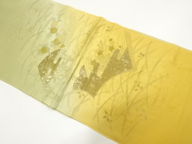 JAPANESE KIMONO / UNUSED GOLD-DECORATED OBIAGE
